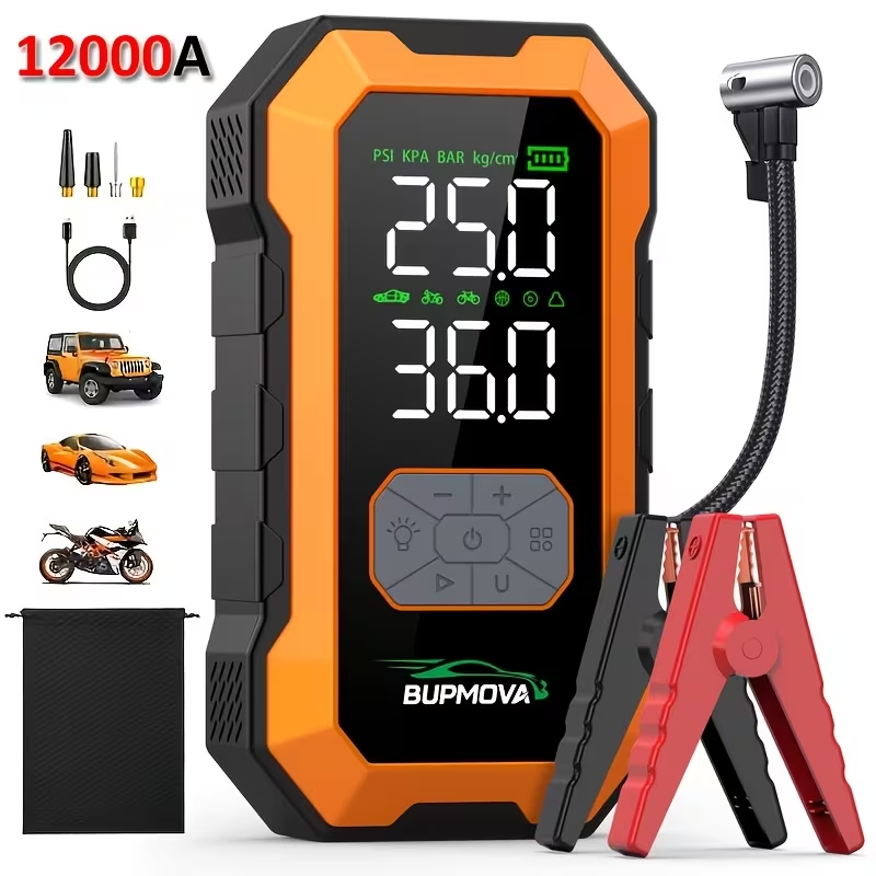 12000A Car Jump Starter with Air Compressor - BUPMOVA